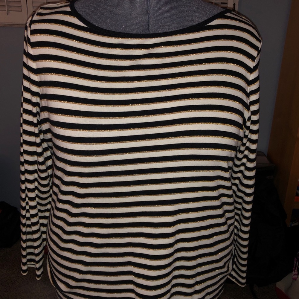 Talbots 3X French stripe long sleeve tee